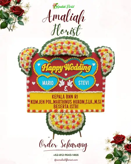 Papan Bunga Pernikahan Monjok
